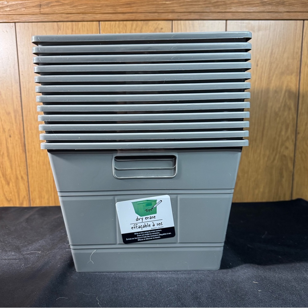 Gray Storage Bins Set of 12 NEW
